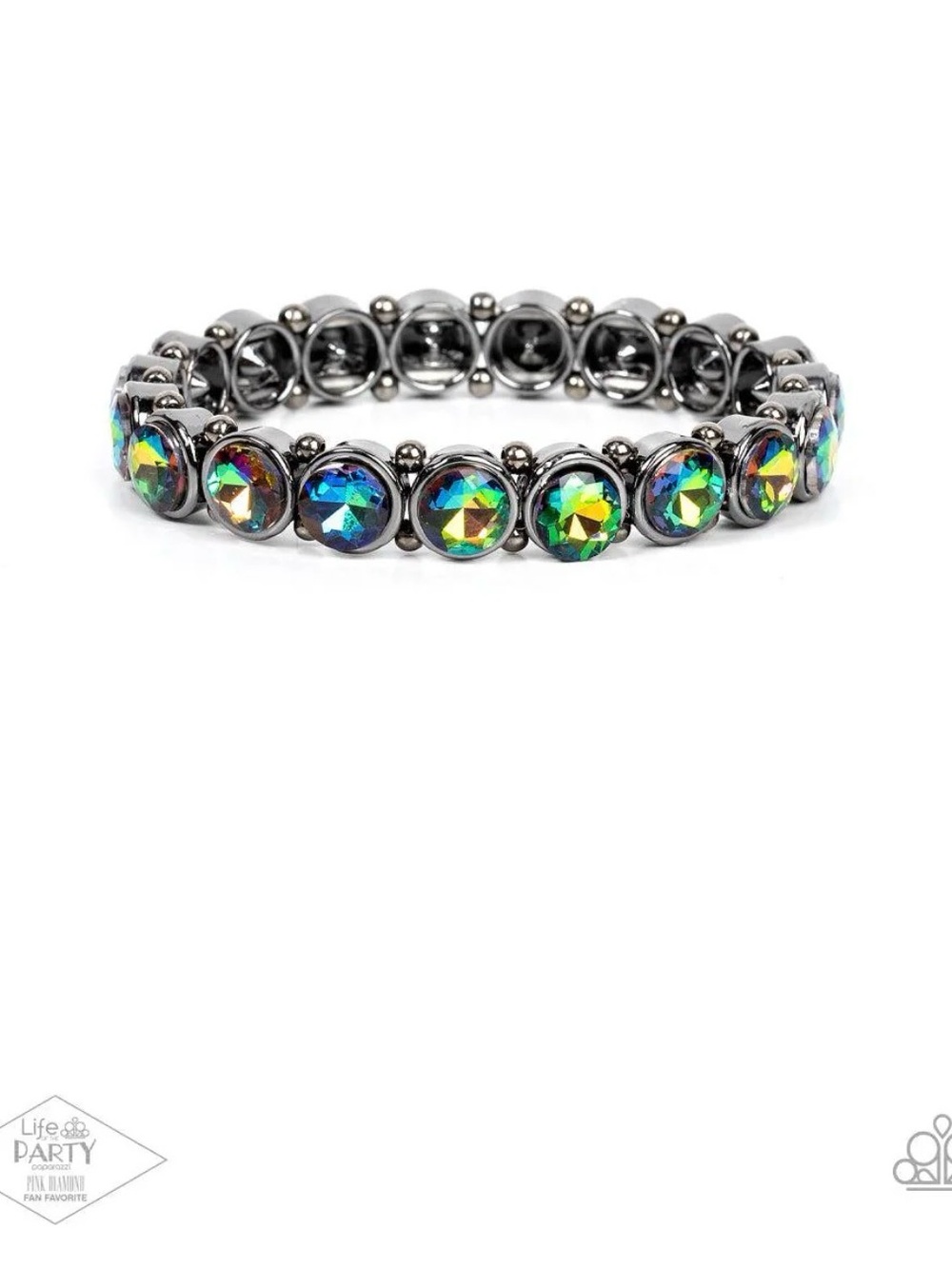paparazzi Sugar-Coated Sparkle Oil Spill Rhinestone Bracelet - Multicolor